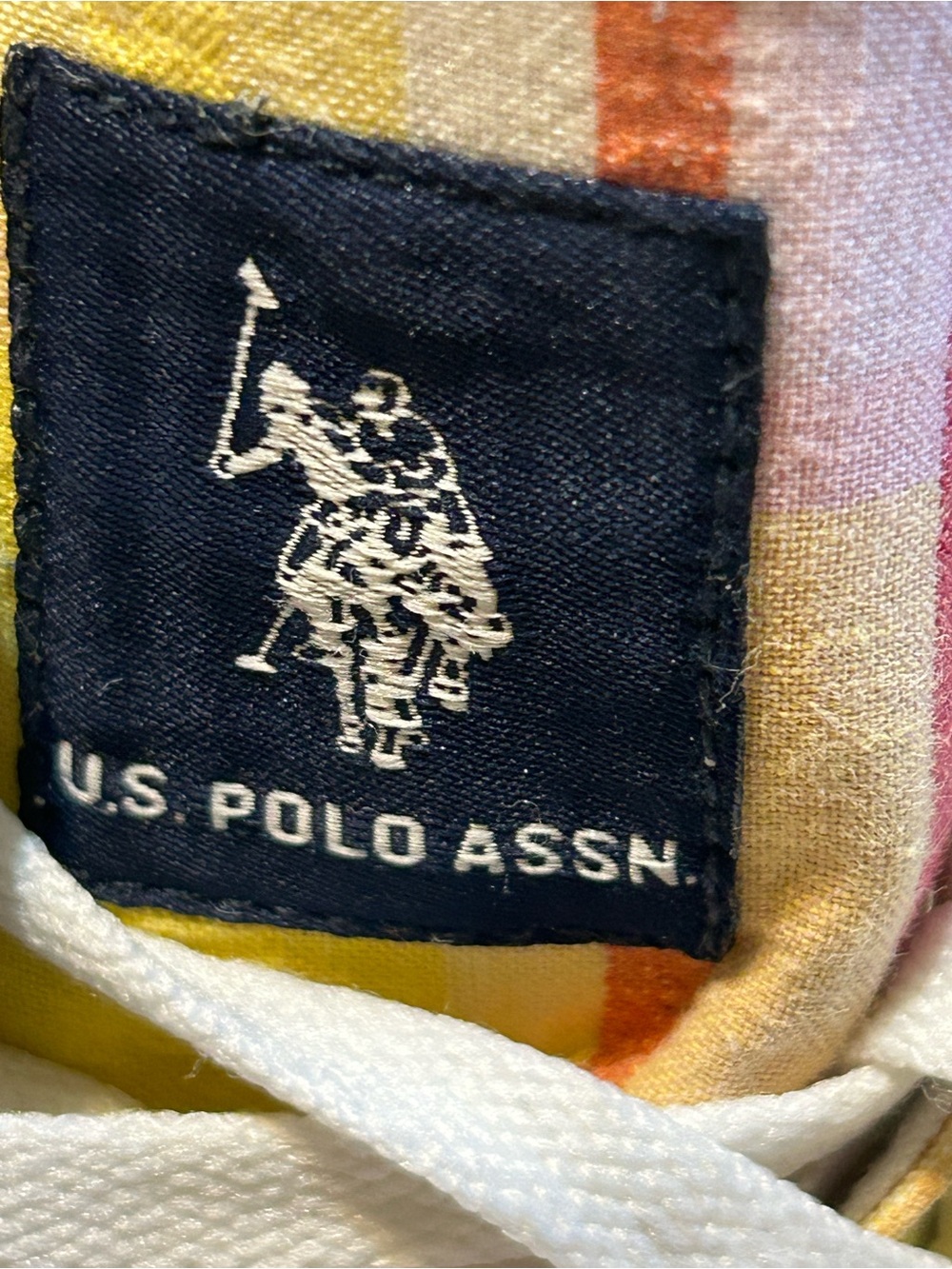 U.S. Polo Assn. Rainbow Plaid High Top Canvas Sneakers Size 7.5 - Picture 12 of 14